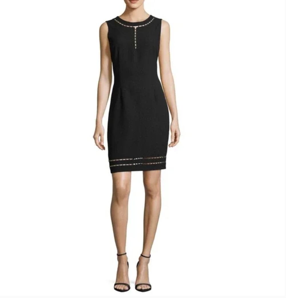NWT Elie Tahari Black Carol Cutout Sheath Dress Size US 8